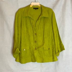 Jones New York Unlined Jacquard Print Long Sleeved Jacket